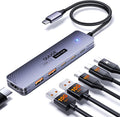 QUUGE USB C Hub 10Gbps, 6-in-1 Aluminum Multiport Adapter for Laptops, 4K@60Hz USB C to HDMI Adapter with 100W PD, 2 USB-A & C 3.2 Data Ports, 30cm Nylon Cable for MacBook Air/Pro, iPad, Thinkpad, XPS