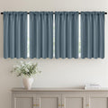 MIULEE 4-Panel 36 Inch Blackout Kitchen Tier Curtains Over Sink Grey Blue | by MIULEE