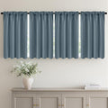 MIULEE 4 Panel Set Short Bedroom Blackout Curtains 54 Inch Long Grey Blue | by MIULEE