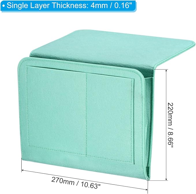PATIKIL 11in Bedside Caddy, Bed Caddy Bedside Organizer Hanging 5 Pocket Soft - Image 2