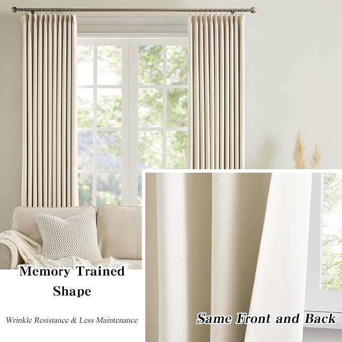Pleated 60 Wide Curtains for Windows 105 inch Length - Image 6