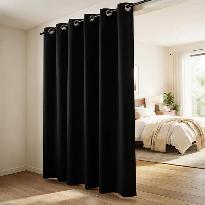 KOUFALL Extra Wide Curtains Black Out 84 x 96 Inch Long, 8FT Floor to Ceiling by KOUFALL