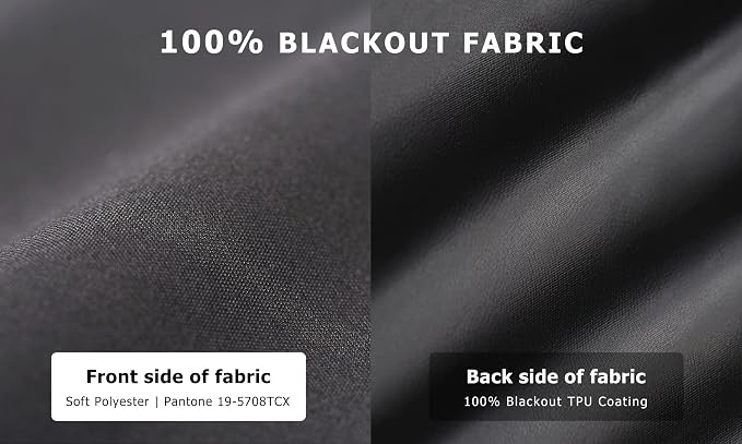 LazBlinds 100% Blackout Roller Shades, Thermal Insulated UV Protection Privacy - Image 2