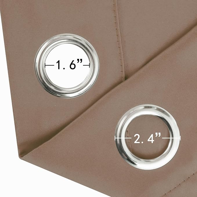Blackout Curtains 52 x 120 Inch Long Cappuccino Curtains Set of 2 Panels Room - Image 5