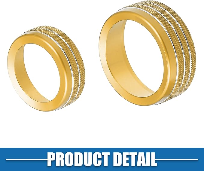 A ABSOPRO Air Conditioner Knobs Decals AC Radio Switch Knob Cover for Dodge Durango 2014-2020 for Jeep Cherokee Grand Cherokee 2014-2021 Gold Tone (Set of 3)