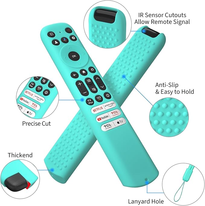 Hi Color Silicone Cover for TCL RC813 FMB1/RC923/RC902V Remote Protective Case Sleeve for TCL Smart TV Remote RC813 FMB1 Case Cover(Mint)