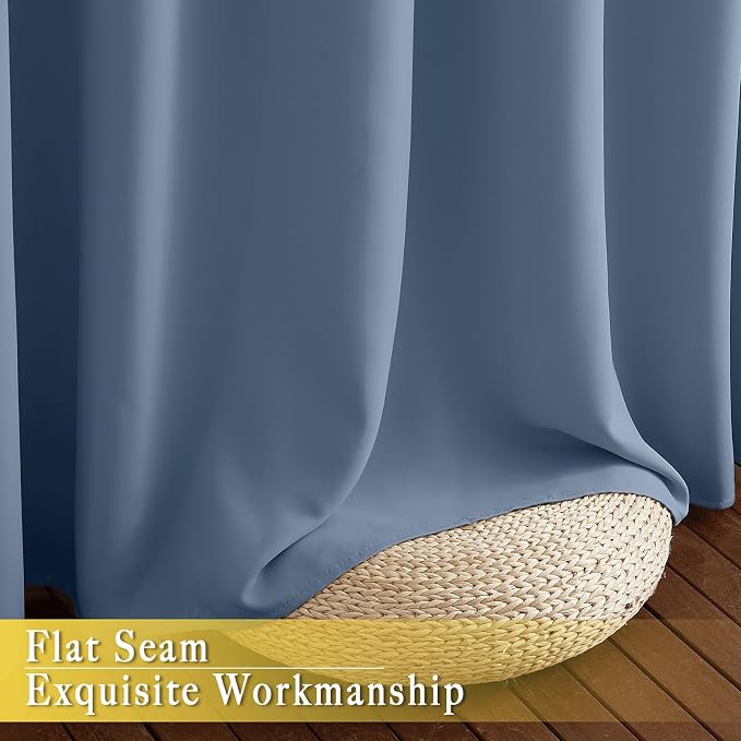 NICETOWN Blackout Stone Blue Curtain - Image 6
