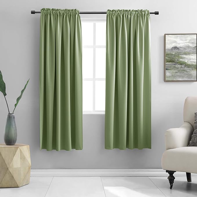 Sage Green Blackout Curtains for Bedroom by DONREN