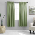 72 Inches Long Sage Green Blackout Curtains by DONREN