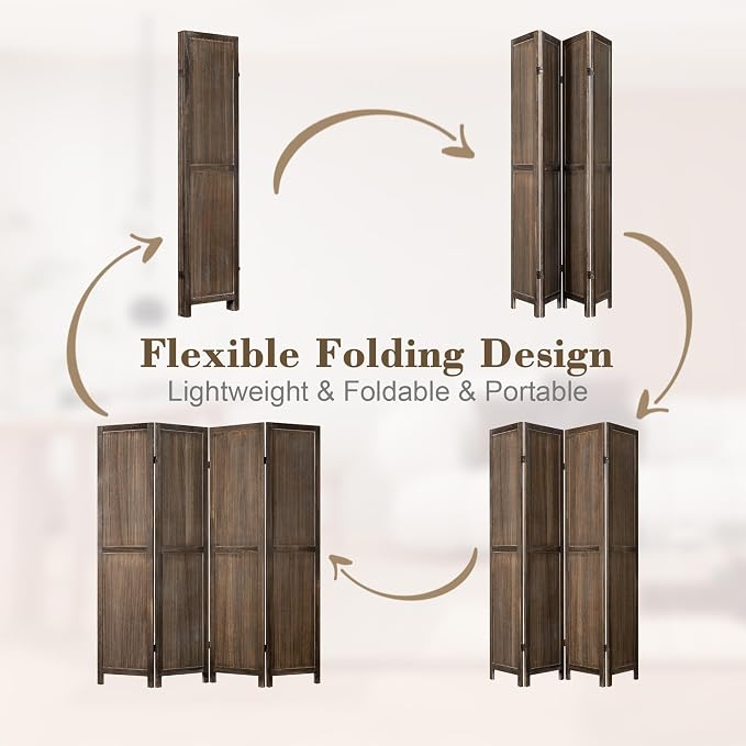 WelFurGeer 4 Panel Room Divider Screen - Image 4