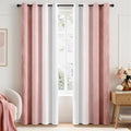 MIULEE Pink and Greyish White Ombre Blackout Curtains 52Wx84L Set of 2 | Full by MIULEE