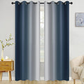 COSVIYA Grommet Room Darkening Ombre Navy Blue Curtains W52xL96 inch | Navy and by COSVIYA