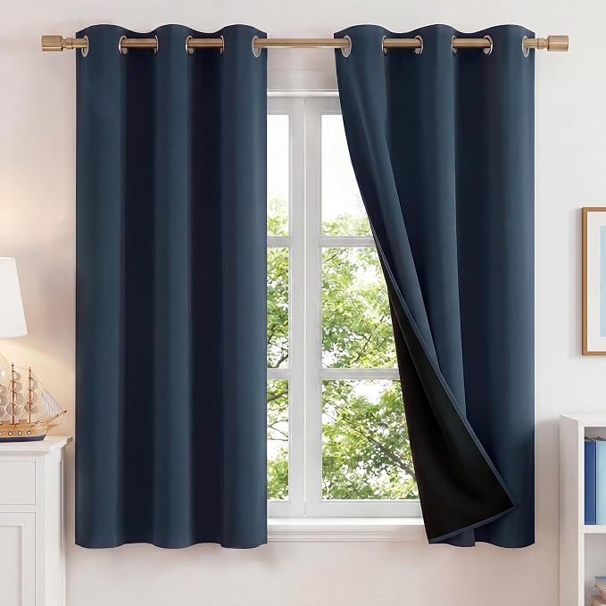 NICETOWN 100% Blackout Navy Blue Curtains by NICETOWN