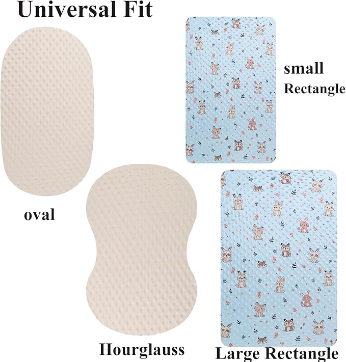 Dot Bassinet Sheet Set 2 Pack Stretch Fitted Bedside Sleeper Bassinet Sheets Sheets,Ultra Soft, for Baby Girls and Boys Cream, Rabbit