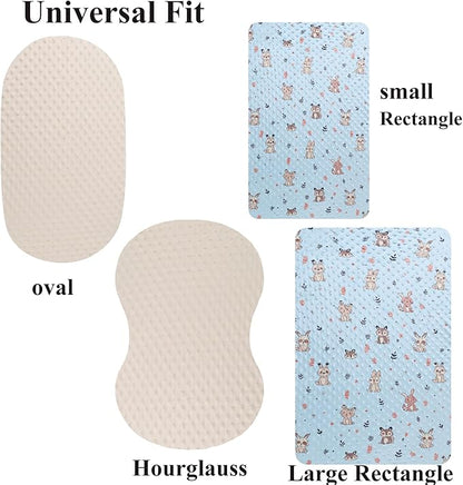 Dot Bassinet Sheet Set 2 Pack Stretch Fitted Bedside Sleeper Bassinet Sheets Sheets,Ultra Soft, for Baby Girls and Boys Cream, Rabbit