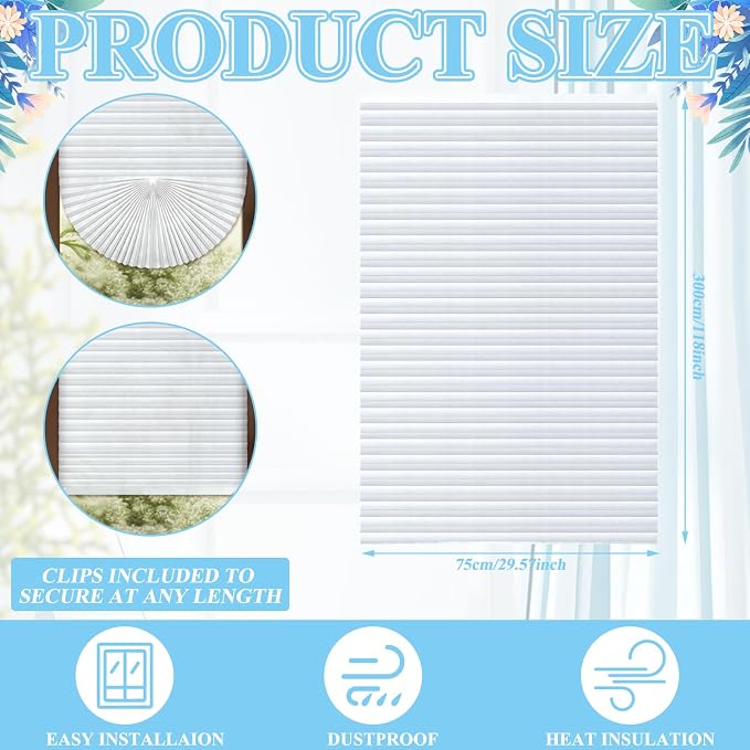 4 Pcs 10 x 9.8 ft No Drilling Dorm Room Divider | Non Woven Pleated Blinds - Image 2