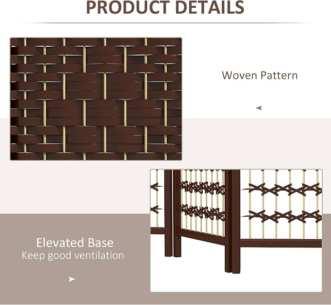 HOMCOM 6 Panel Room Divider, Folding Privacy Screen, Wave Fiber Freestanding - Image 5