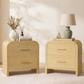 Night Stand Set of 2 2-Drawer Nightstand 24" H Metal Handle Modern Sturdy by TheBeautyofRusticRefined