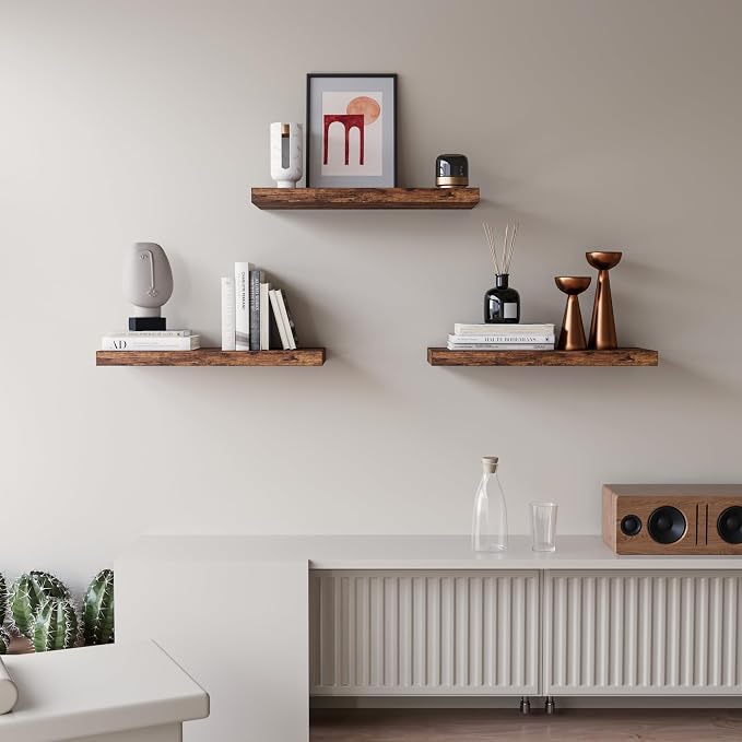 Floating Shelves for Wall Set of 3, Sturdy Load-bearing, Freely Combinable - Image 2