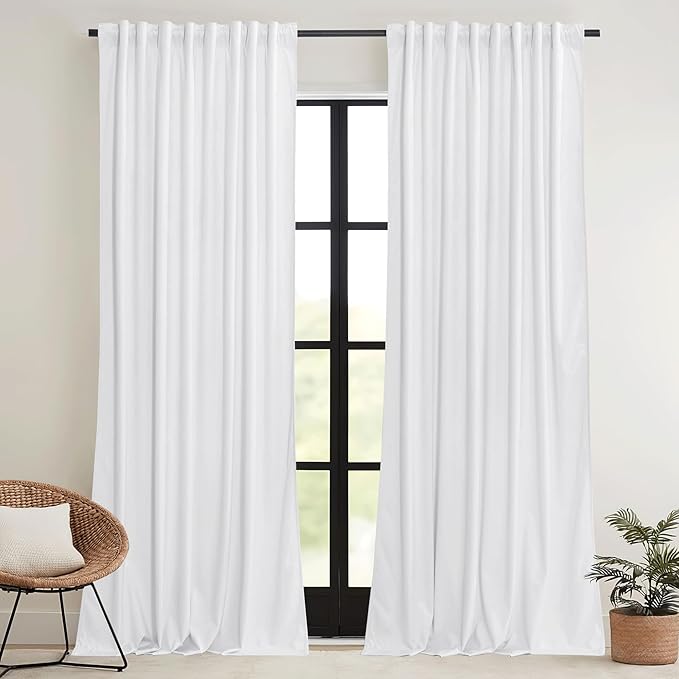 RYB HOME Velvet Curtains 102 inches Long, Extra Long High Ceiling Curtains | - Image 2