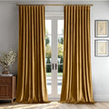 MIULEE Gold Velvet Pinch Pleat Blackout Curtains W52 X L108 Inches | 2 Panels by MIULEE