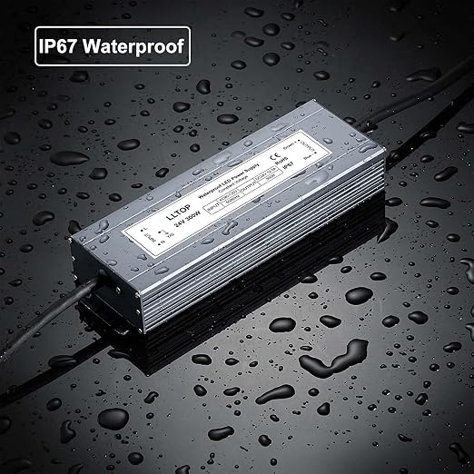 LLTOP LED Power Supply 24V 12.5A 300W LED Driver AC90-130V to 24VDC Converter Low Voltage Transformer Waterproof for Indoor Outdoor LED Lighting