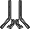 HCMOUNTING Soundbar Mount Bracket, Sound Bar Mounts Under TV or Above TV Fits Most Sound Bars Up to 20 Lbs, Soundbar TV Mount with 180° Adjustable Extension Plates and L-Shaped Hooks