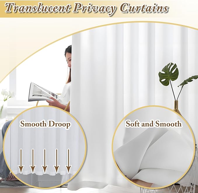 Privacy Partition Curtains, U Shaped Rod - Image 4