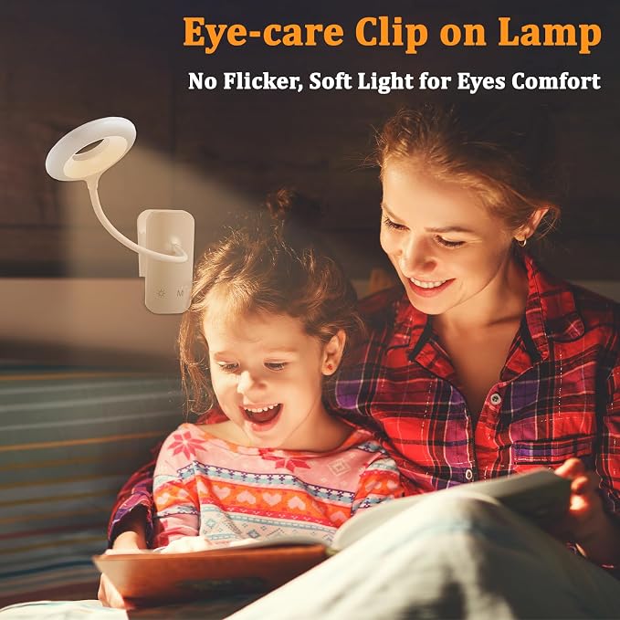 Rechargeable Clamp Light, LED Bed Reading Lamp - Image 4