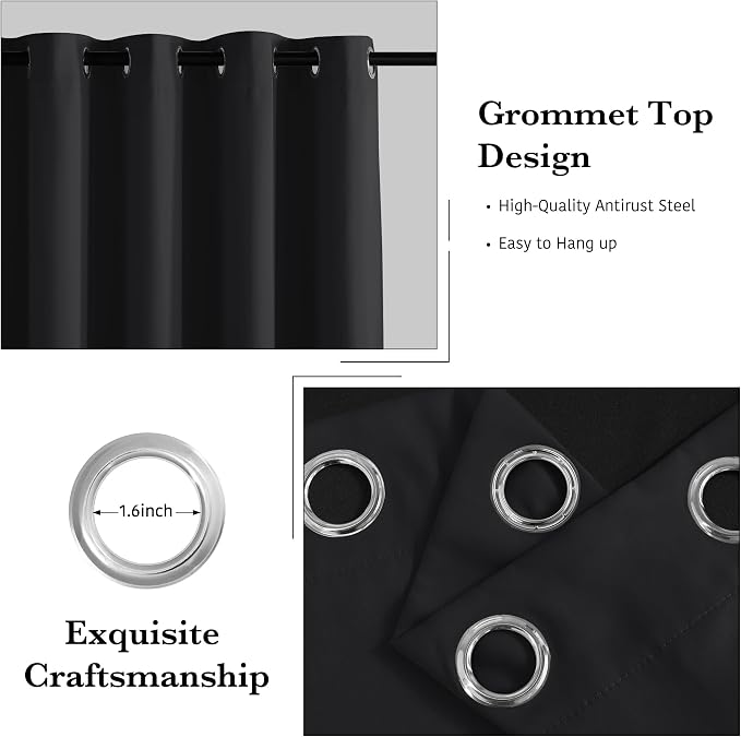 RYB HOME Extra Long Blackout Curtains 108 inches, High Ceiling Curtains | - Image 2