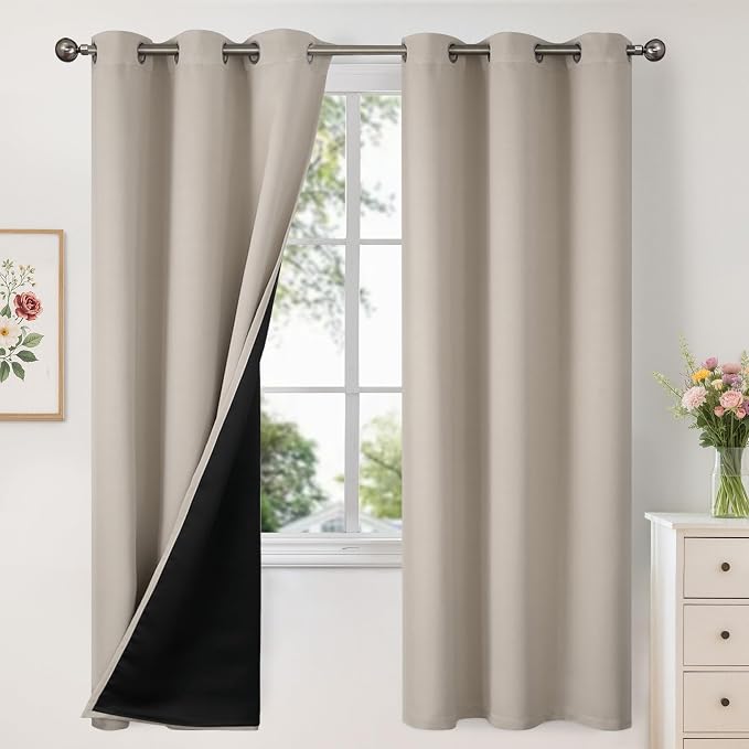 YoungsTex Camel 100% Blackout Curtains 72 Inches Length by YoungsTex
