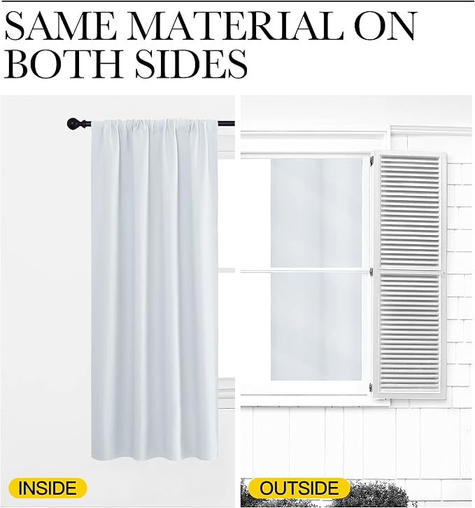 NICETOWN Greyish White Window Curtain Panels, RV Bunk Curtains, Thermal - Image 6