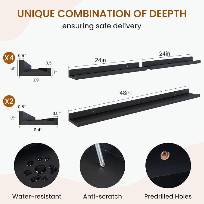 Picture Ledge Shelf, Floating Shelves - Image 3