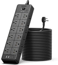 24 Widely Outlets Extension Cord 25 Ft NTONPOWER Long Extension Cord Surge Protector with 4 USB Ports(2 USB C),15A/1875W Power Strips with Surge Protection 4000J, Wall Mount Holes for Home, Office