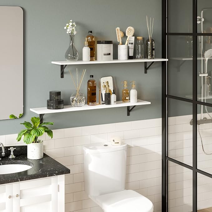 Long Wall Shelves, 39.4 Inch Wall Mounted Shelves - Image 5