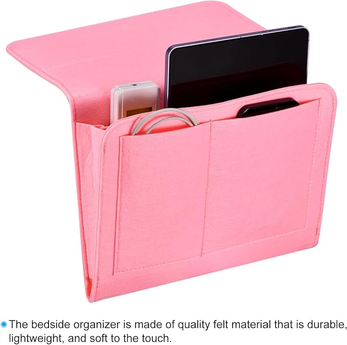 PATIKIL 11in Bedside Caddy, Bed Caddy Bedside Organizer Hanging 5 Pocket Soft - Image 4