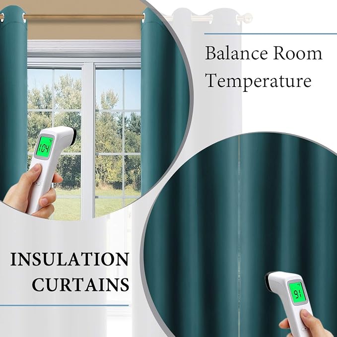 Diraysid Blackout Curtains for Bedroom Grommet Thermal Insulated Room Darkening - Image 4
