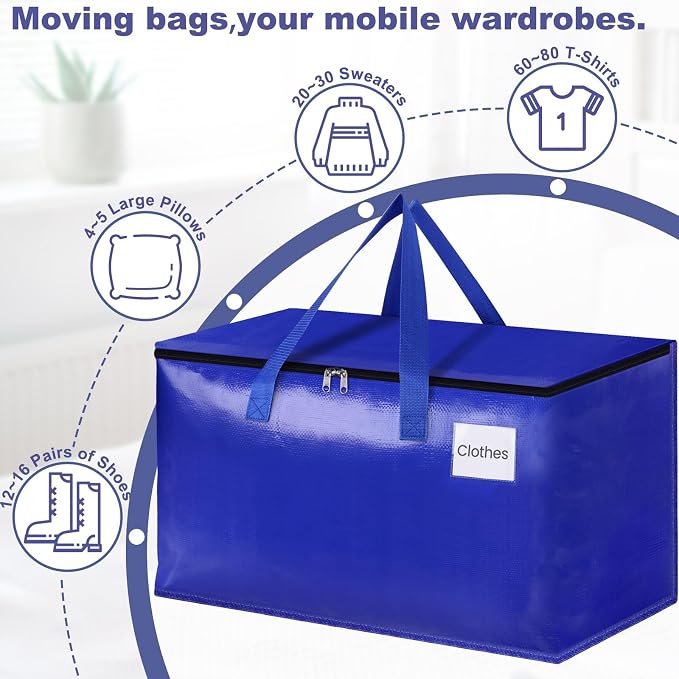 StorageRight Moving Bags, Moving Boxes, 93L 10-Pack Sotrage Bags, 4 Colors | - Image 4
