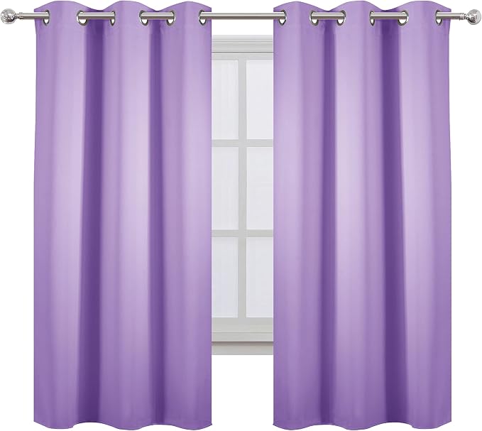 Lavender Blackout Curtains 38 x 63 Inch Length/Set of 2 Curtain Panels/Thermal - Image 2