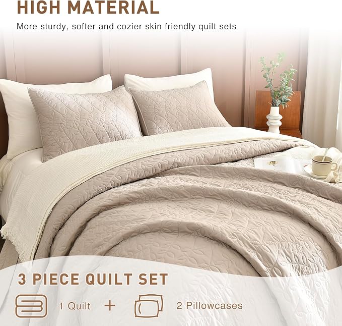 Lady Ann Queen Bedspreads 102x118 Leaves Pattern Printed Bedspreads & Coverlets - Image 3
