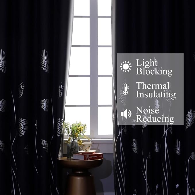 Dark Grey and Silver Blackout Curtains - Image 6