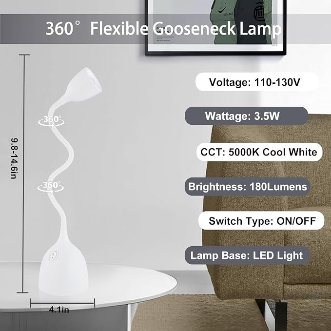 EJIAXIN Desk Lamp for College Dorm Room - Image 2