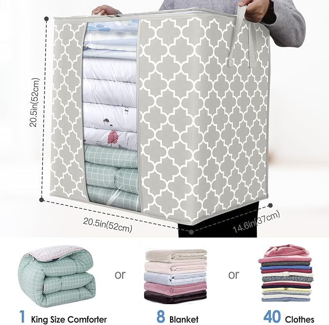 Storage Bags 4 Pack 100L Clothes Organization and Storage Containers | Large - Image 3