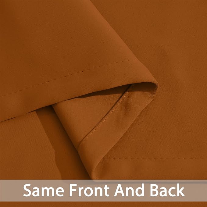 Yakamok Blackout Curtains 38x84 inch Burnt Orange Thermal Drapes-Bedroom | 2 - Image 5