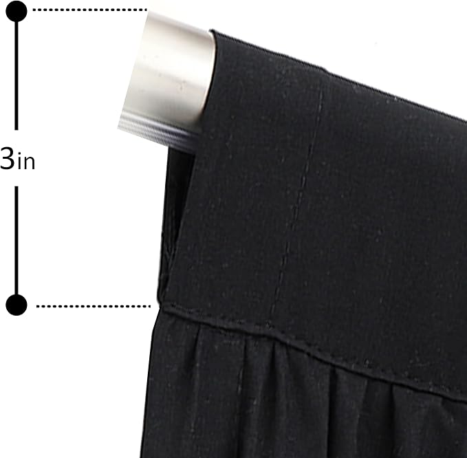 Boho Thermal Insulated Blackout Window Curtains Black | Ruched Window Treatments - Image 6