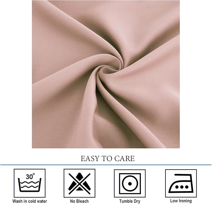 Diraysid Blush Grommet Blackout Curtains - Image 4