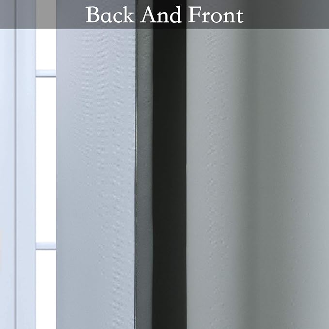 SimpleHome Ombre Grey to Grey White Curtains - Image 6