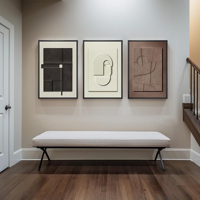 Large 3D Framed Abstract Wall Art Set, 3 Piece Modern Artwork - Image 5