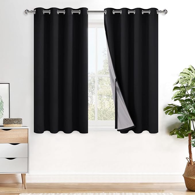 XWZO 100% Blackout Curtains 45 Inches Length by XWZO