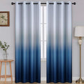 SimpleHome Ombre Gradient Blue White to Gray Curtains by SimpleHome